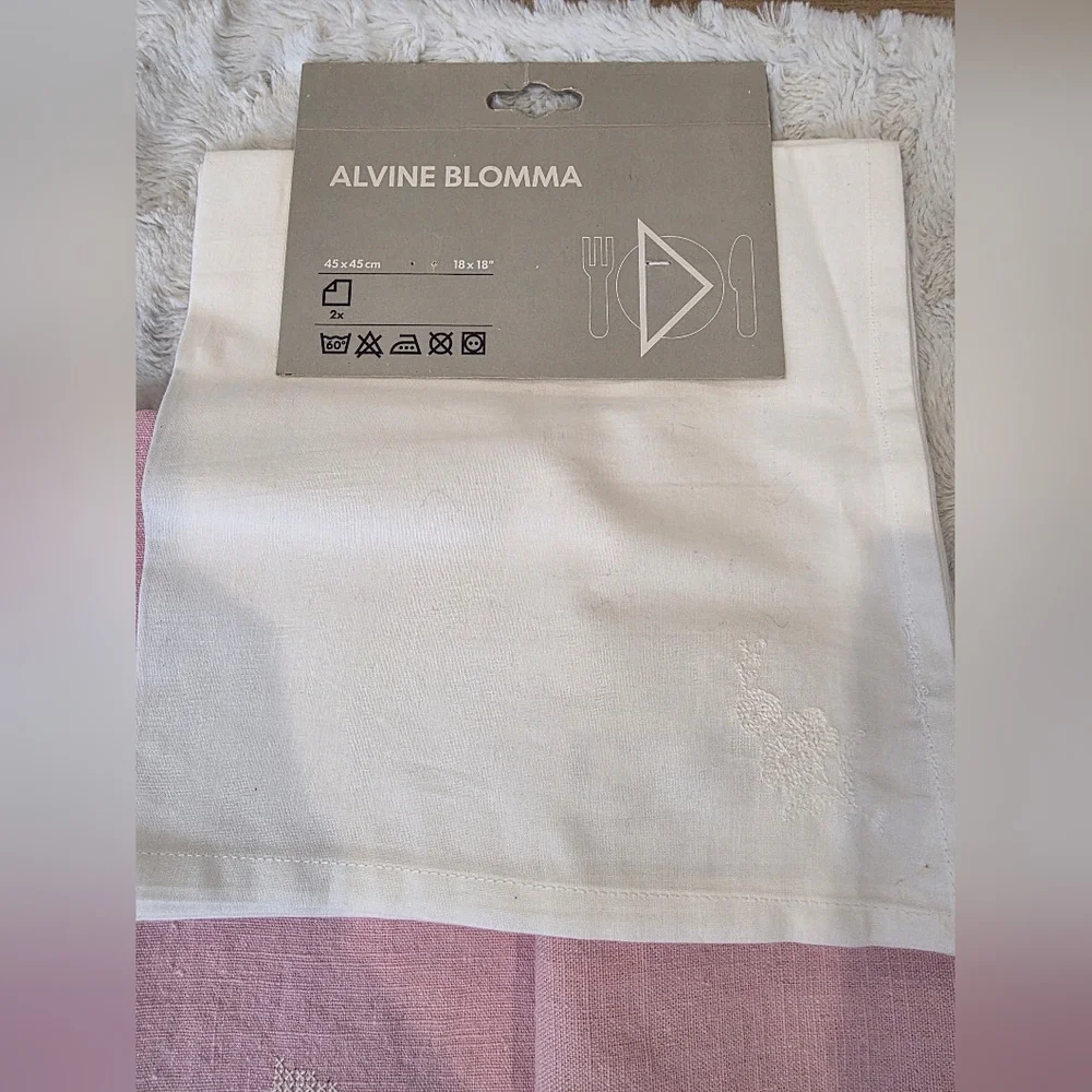 Lot of 8 IKEA Linens Floral Embroidered